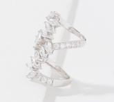 Anillo de plata con diseño en espiral de Diamonique x Zaxie Navette, talla 6
